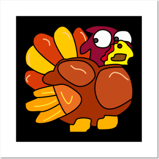 Chicken Turkey (eyes looking down left and facing the right side) - Thanksgiving Posters and Art